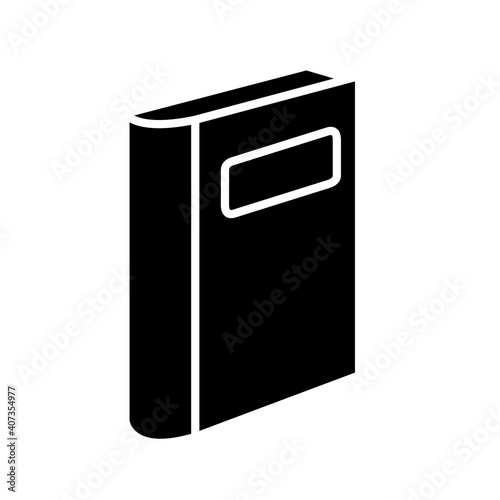 closed book with label silhouette style icon isolated vector design