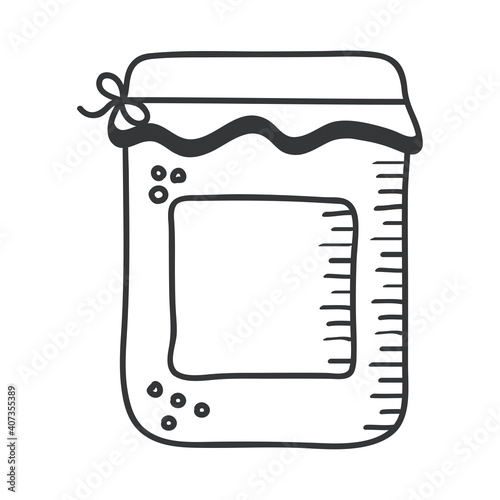 honey jar hand draw and line style icon vector design