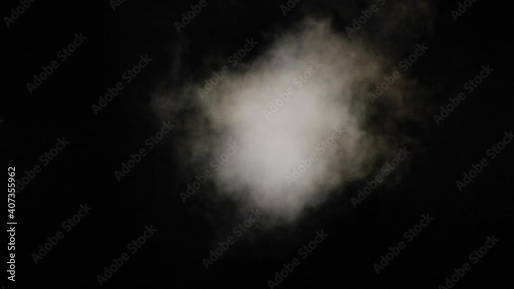 White steam, clouds, fog, vapor, ice, fire smoke texture over black background