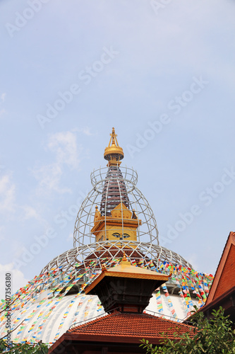 Religious architectural landscape in a religious and cultural tourism area, Sanya City, Hainan Province, China photo