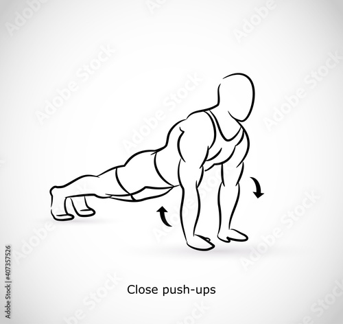 Type of exercise - illustration vector - close push ups