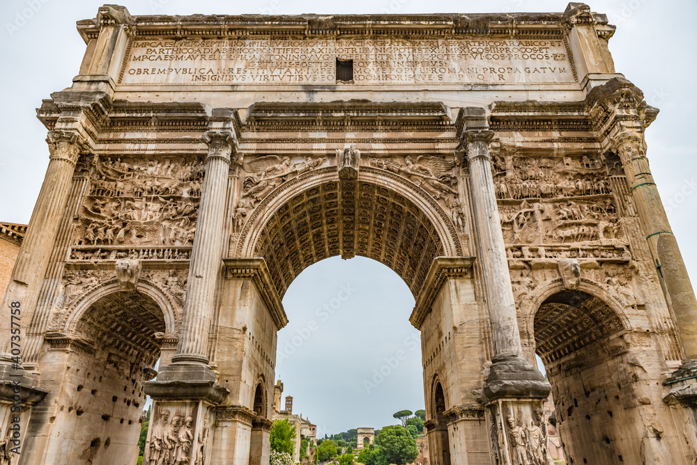 Arco di Settimio Severo at the Roman Forum in Rome, Italy