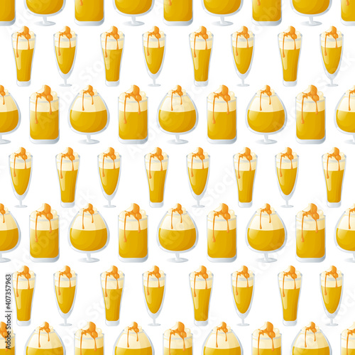 Seamless pattern with beer glasses.