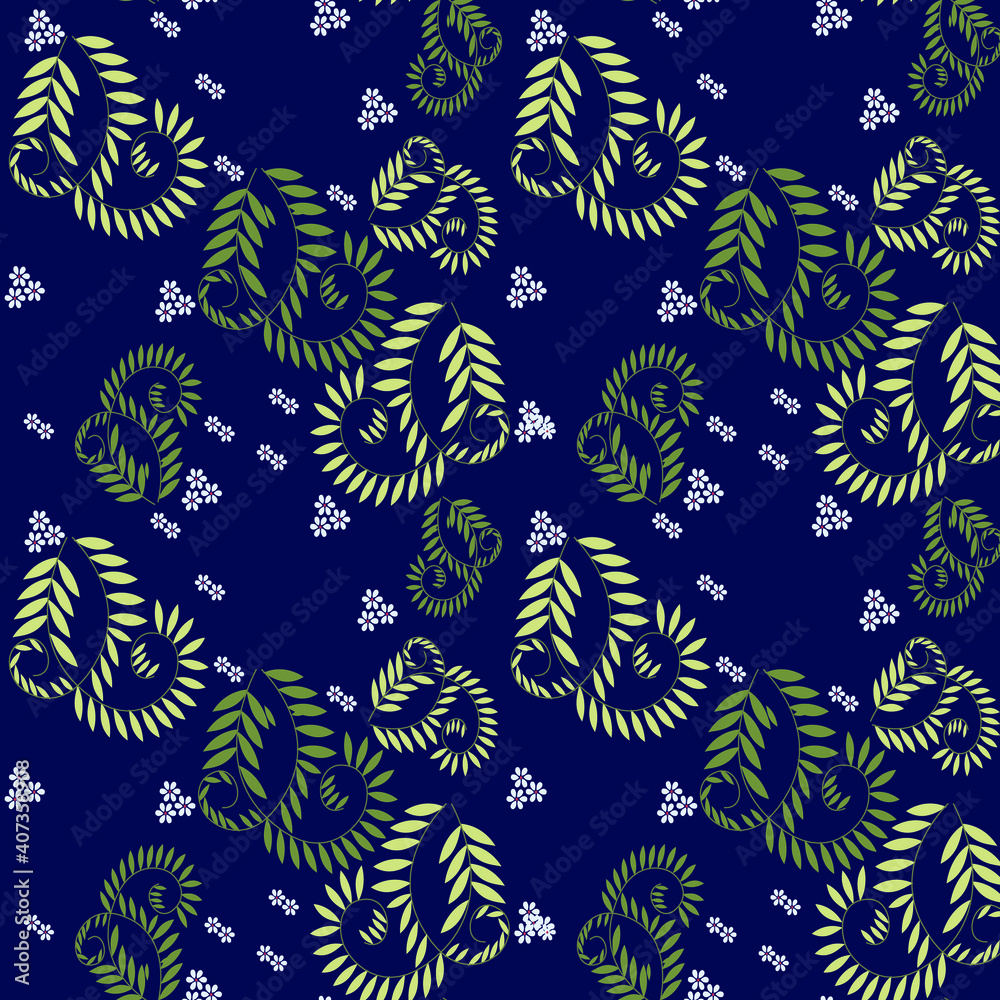 Obraz premium seamless flower with paisley pattern on background