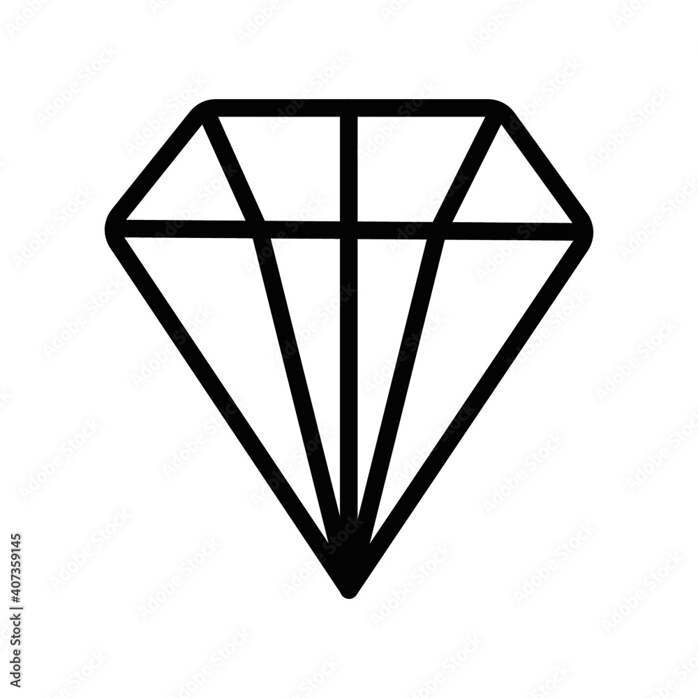 line icon, diamond or crystal symbol vector illustration line icon, diamond or crystal symbol vector illustration