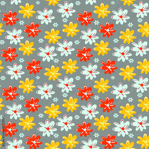 seamless flower with paisley pattern on background