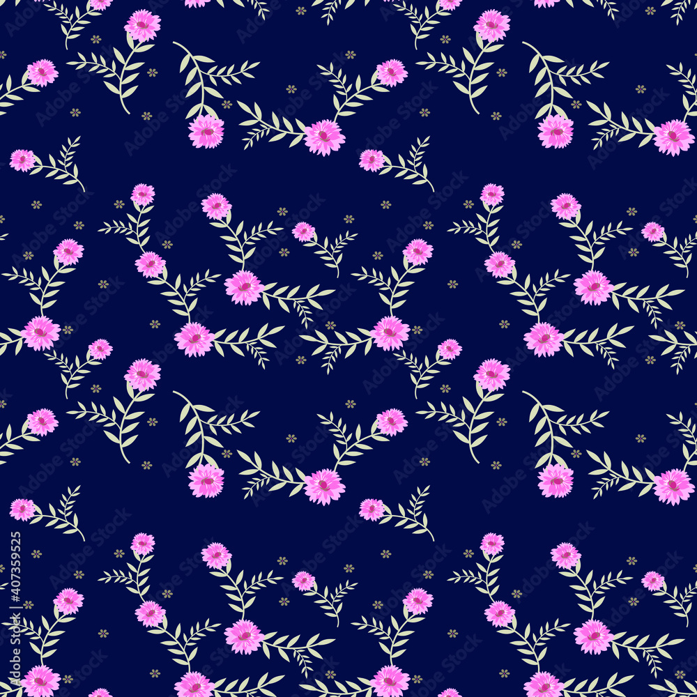 Fototapeta premium seamless flower with paisley pattern on background