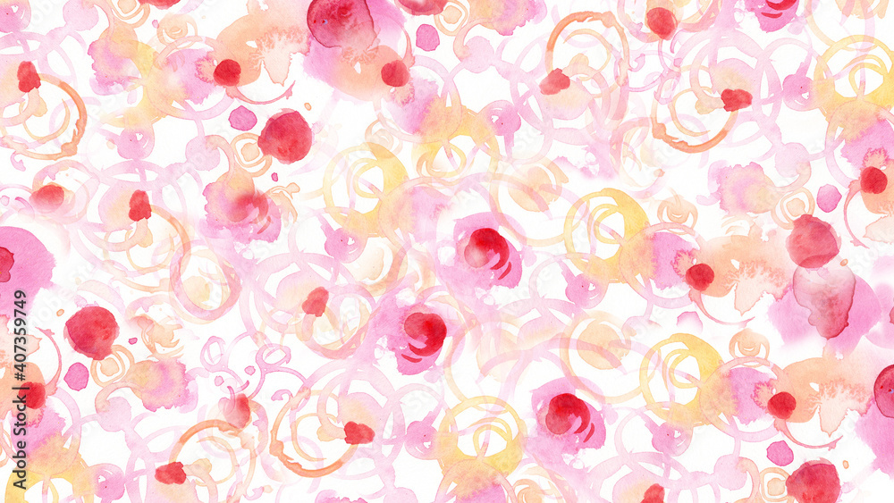 動画背景素材壁紙水彩模様ピンクの花のような