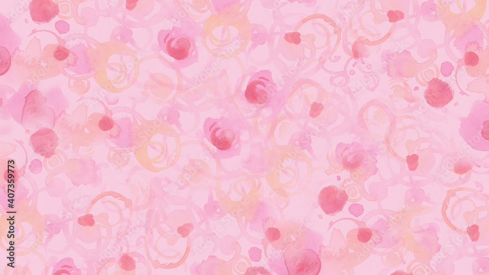 動画背景素材壁紙水彩模様花のようなピンク