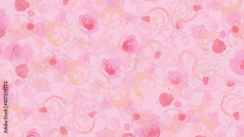 動画背景素材壁紙水彩模様花のようなピンク