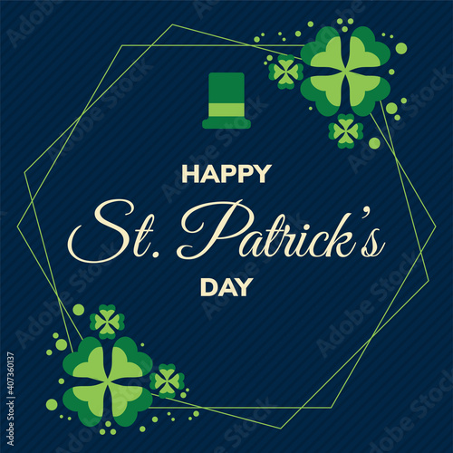 Happy St. Patrick's Day Illustration with Flat Style