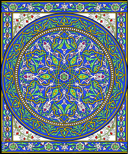 Traditional Turkish ornament seamless for your design. Floral Ornamental pattern. Iznik . Vector.