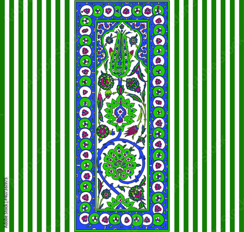 Traditional Turkish ornament seamless for your design. Floral Ornamental pattern. Iznik . Vector.