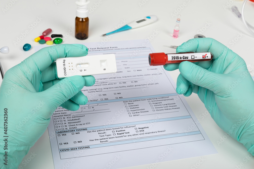 Coronavirus test and medical form