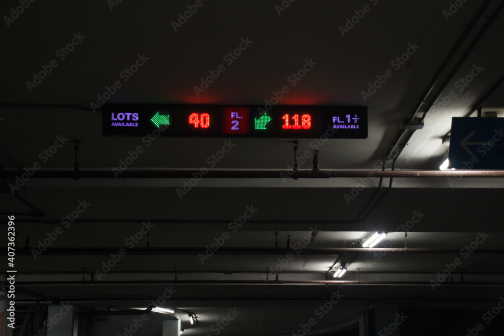 Car Park Guidance System light signal.