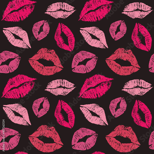 Female lips kiss seamless pattern 9