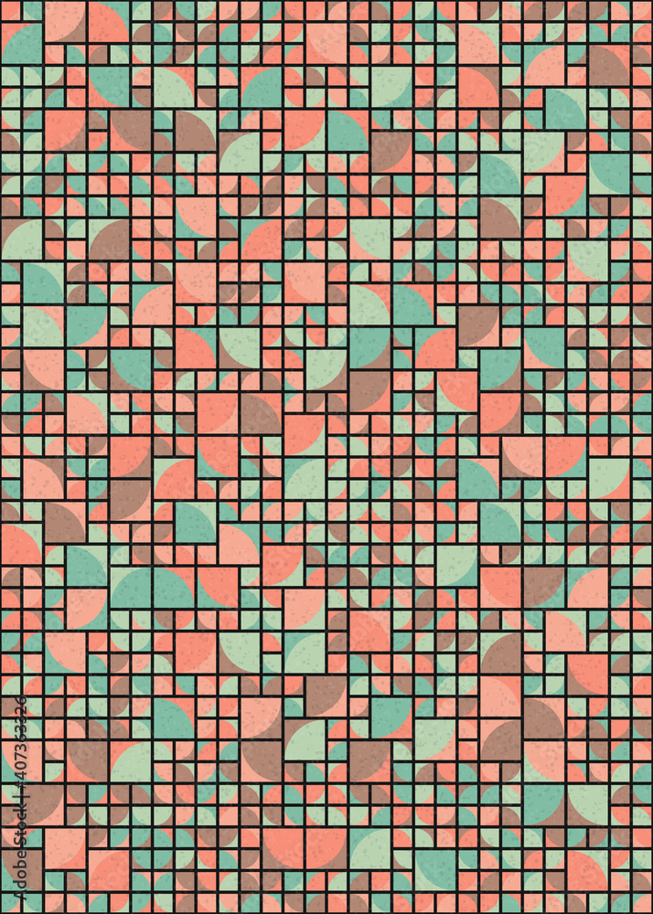 Fototapeta premium Abstract Geometric Pattern generative computational art illustration