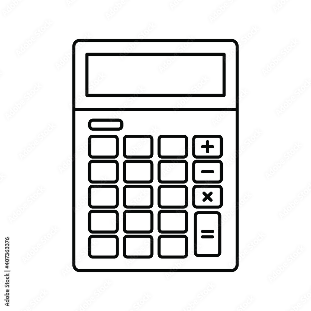 Calculator vector, Digital marketing line style icon editable stroke on white background Calculator vector, Digital marketing line style icon editable stroke on white background