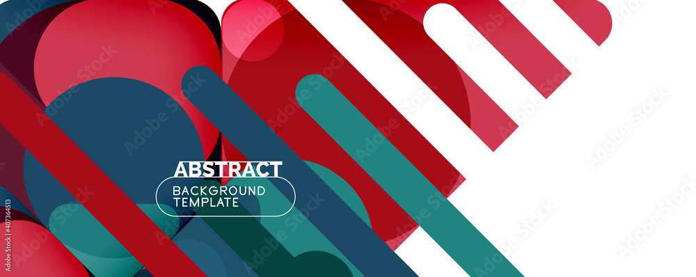 Modern geometric round shapes and dynamic lines, abstract background. Vector illustration for placards, brochures, posters and banners Modern geometric round shapes and dynamic lines, abstract background. Vector illustration for placards, brochures, posters and banners