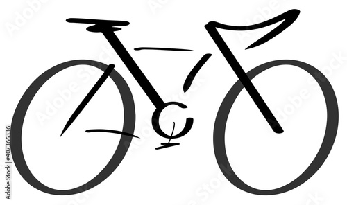 Bicycle stylized modern outline drawing eps10 vector illustration isolated on white background.