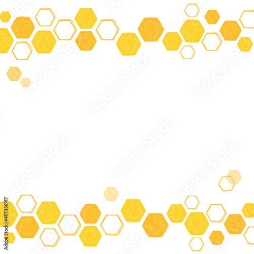 Honeycomb frame border beautiful graphic design vector.