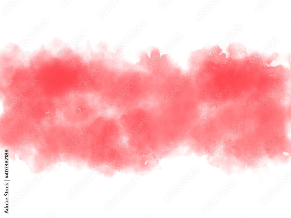 Abstract red watercolors, brush stroked painting on white paper background for design, wallpaper, banner..