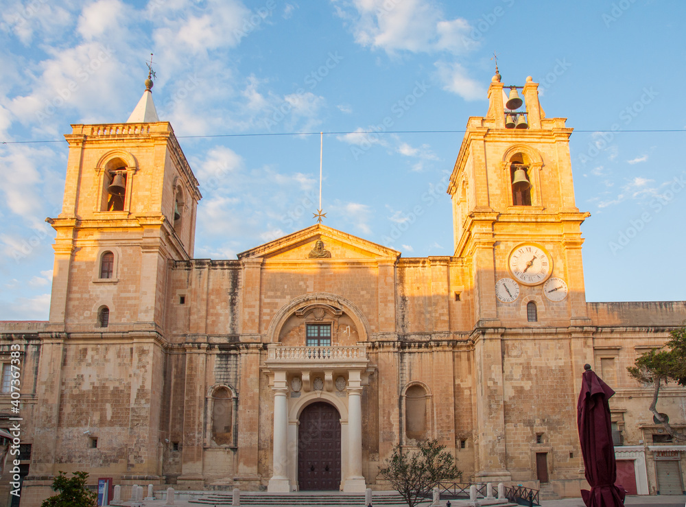 Facade of St Johns Co-Cathedral, Valleta