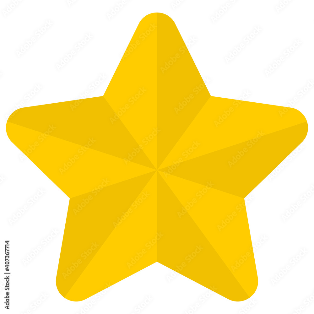 Flat golden rounded star icon isolated on a white background. Vector illustration. Flat golden rounded star icon isolated on a white background. Vector illustration.