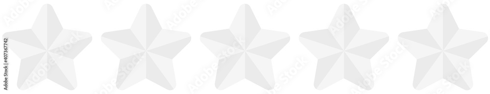 Flat silver rounded 5 star rating symbol isolated on a white background. Vector illustration. Flat silver rounded 5 star rating symbol isolated on a white background. Vector illustration.