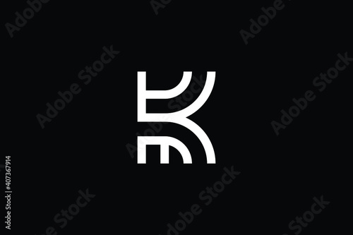MR logo letter design on luxury background. RM logo monogram initials letter concept. MK icon logo design. KM elegant and Professional letter icon design on black background. MK KM MR RM