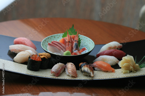 Japanese tasty sushi set