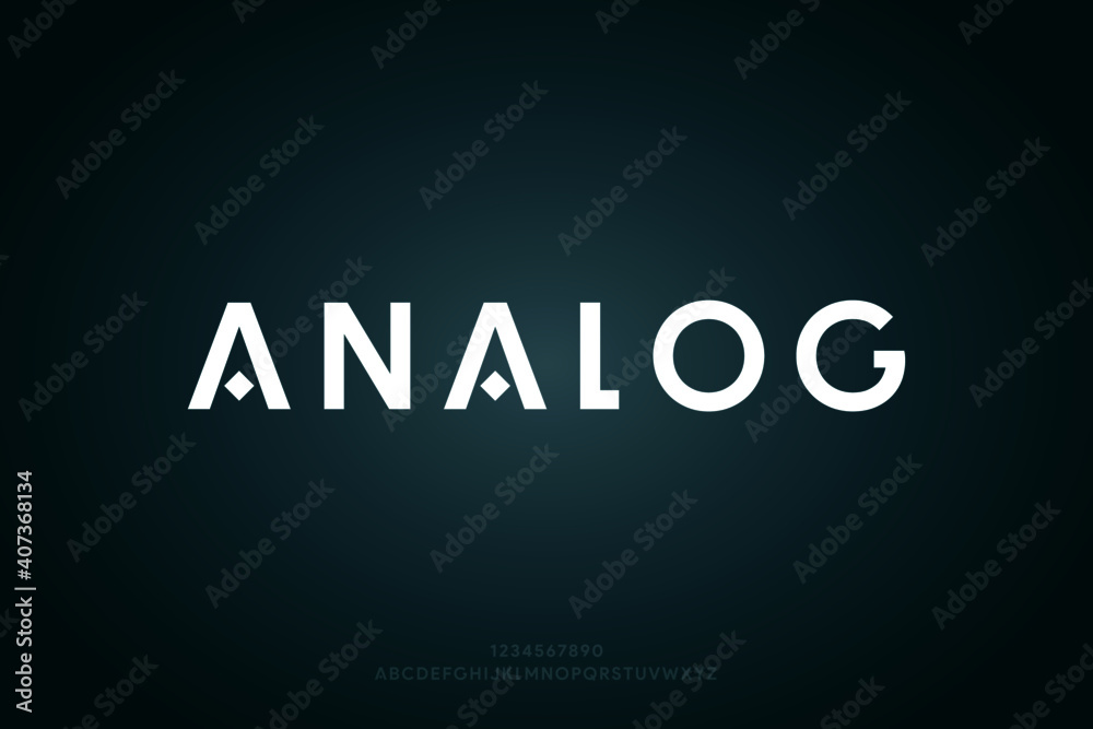analog uppercase vector font