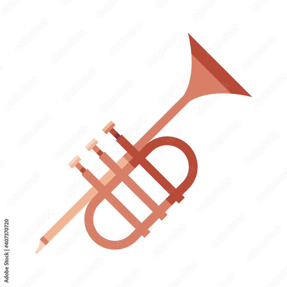 trumpet instrument icon vector design