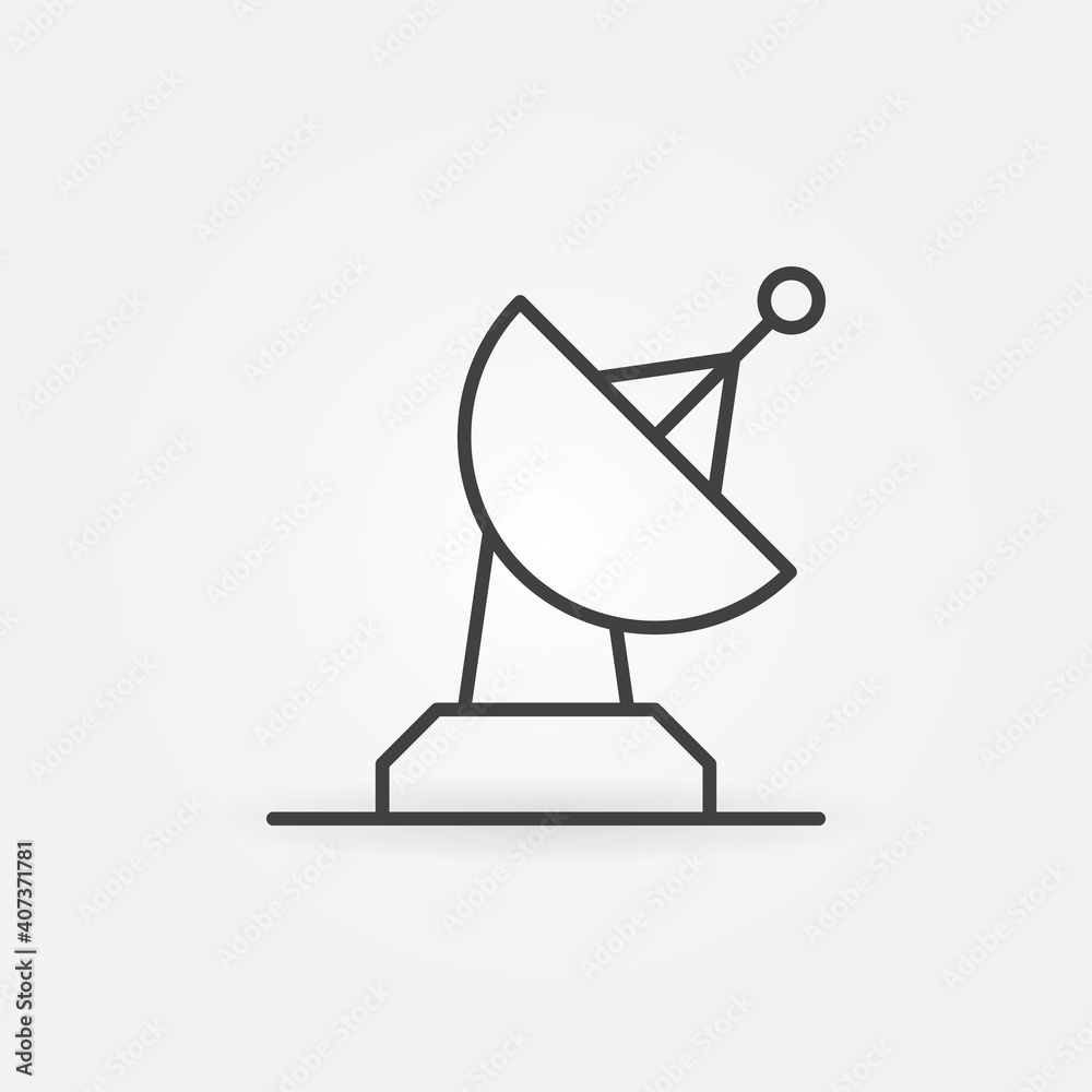Radar Satellite Dish vector thin line concept simple icon or design element Radar Satellite Dish vector thin line concept simple icon or design element