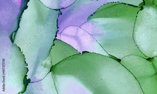 Alcohol ink vector texture banner. Fluid ink abstract background.