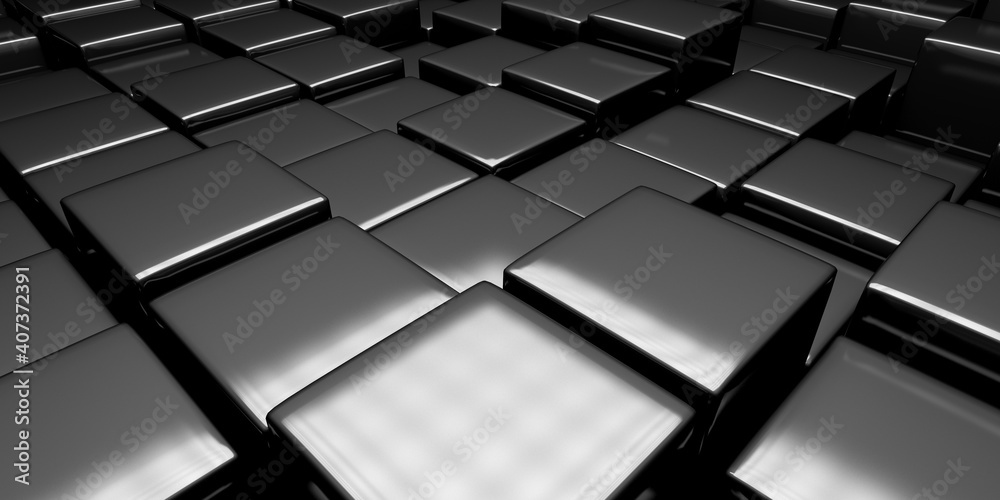 Fototapeta premium Abstract Dark Cubes Futuristic Design Background