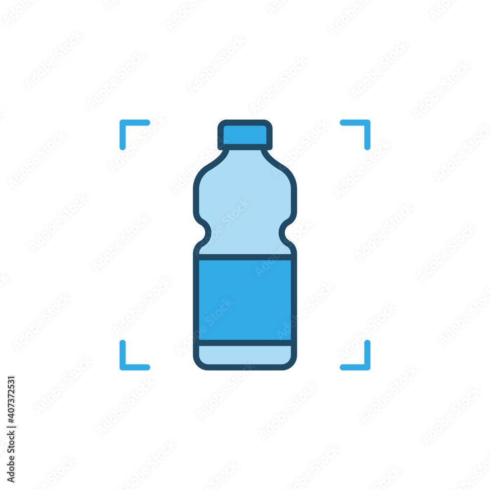 Vector Plastic Bottle concept blue icon or symbol