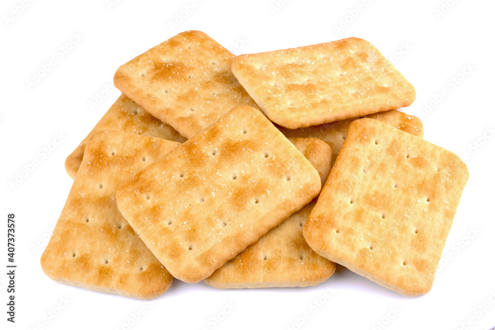 Crispy cracker isolated on white background