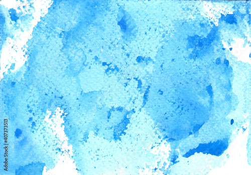 Light Blue abstract watercolor hand painted background