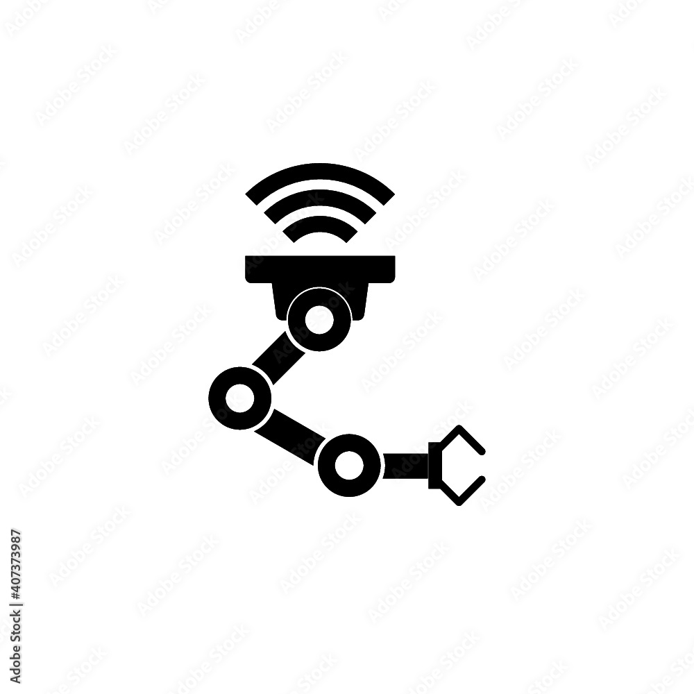Robotic wireless arm icon isolated on white background Robotic wireless arm icon isolated on white background