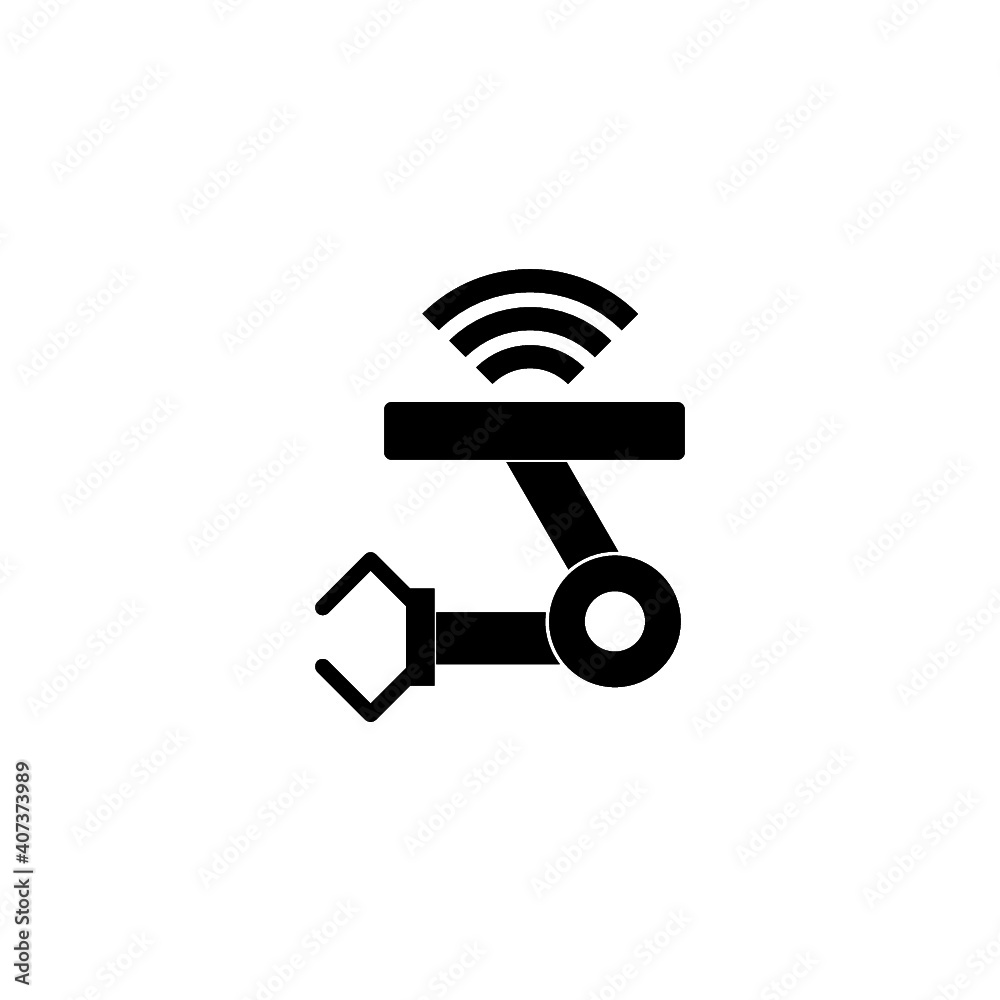 Robotic wireless arm icon isolated on white background Robotic wireless arm icon isolated on white background