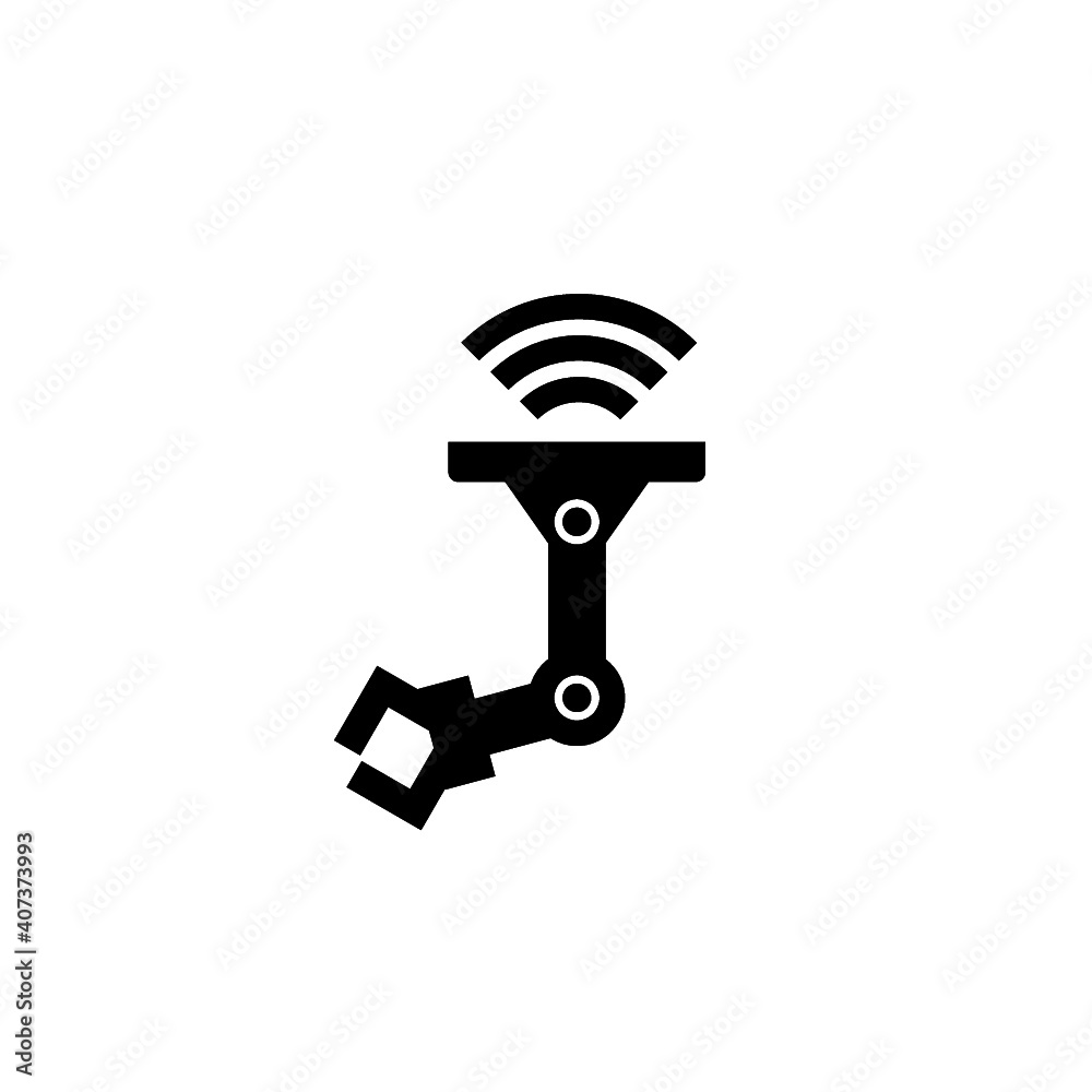 Robotic wireless arm icon isolated on white background Robotic wireless arm icon isolated on white background