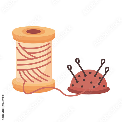 Sewing thread and needles vector design
