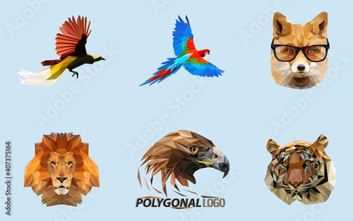 unique polygonal animal vector design