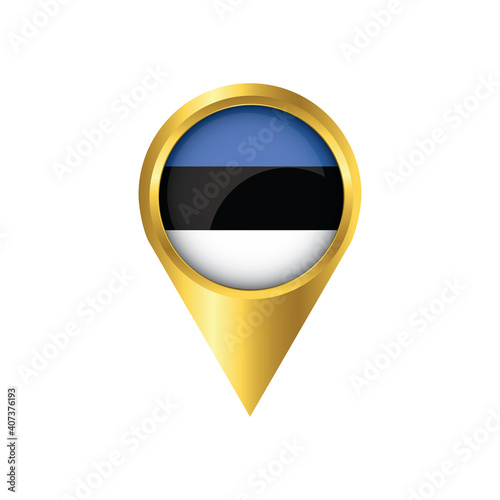 Flag of Estonia.symbol check in Estonia, golden map pointer with the national flag of Estonia in the button. vector illustration. Free Download Flag of Estonia.symbol check in Estonia, golden map pointer with the national flag of Estonia in the button. vector illustration. - GFXLoad