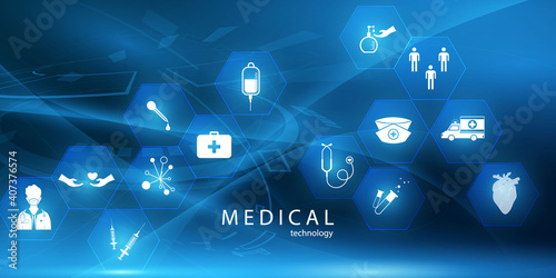 Medical treatment in innovation concept abstract  technology communication concept vector background