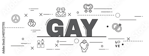 Design Concept Of Word GAY Website Banner
