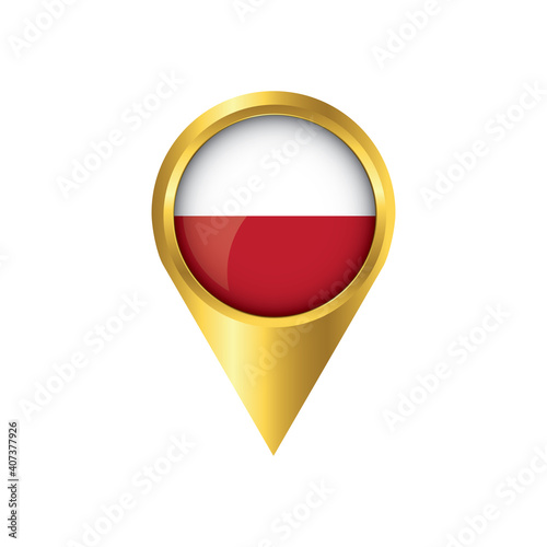 Free Download Flag of Poland.symbol check in Poland, golden map pointer with the national flag of Poland in the button. vector illustration. - GFXLoad