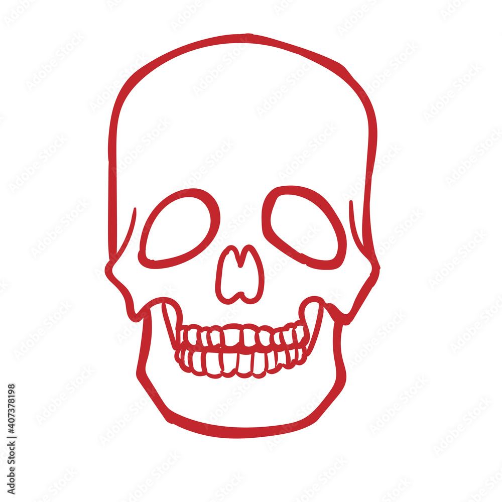 Simple Skull vector design for print tattoo and digital needs