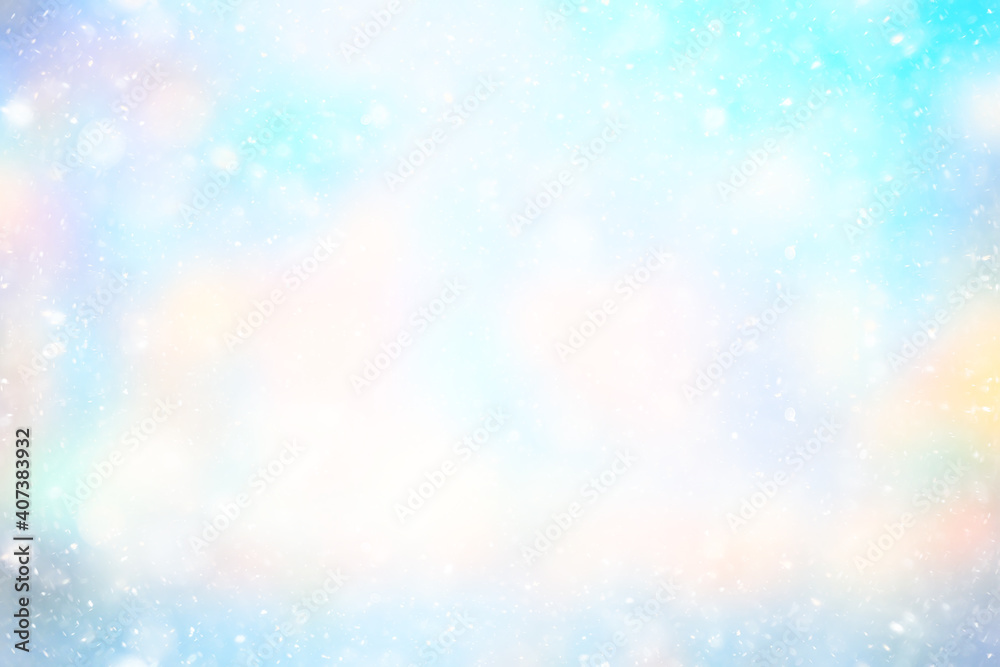 abstract blue background snow snowflakes, new year, glow design